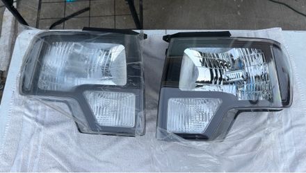 09-14 Ford F-150 Black Clear Reflector Headlights