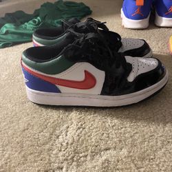 Air Jordan 1 Low Multi Color Black Toe Woman’s Sz 5.5