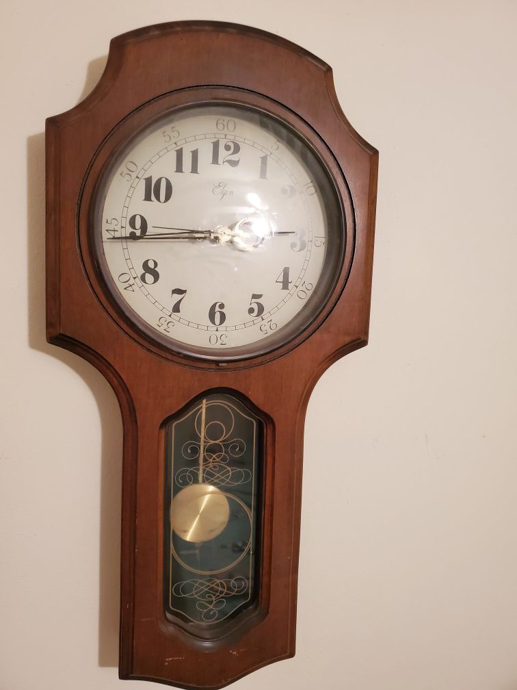 Elgin Regulator Walnut Wall Clock - Vintage