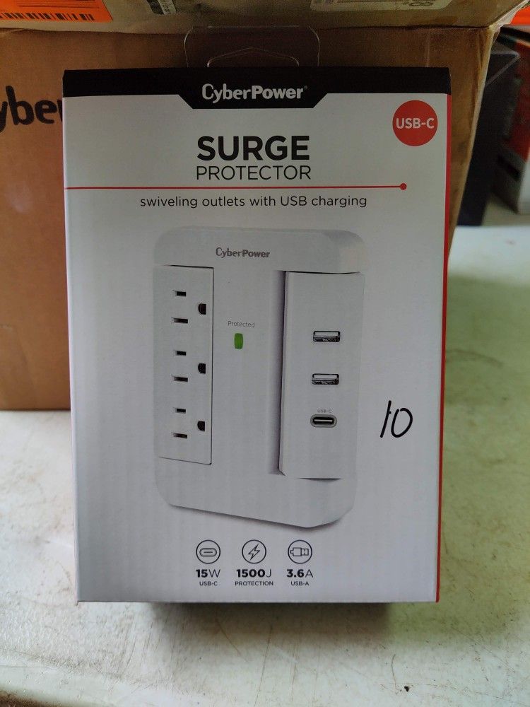 Cyber Power Surge Protector With Usb-c And Usb-a Outlets, Multiple Available 