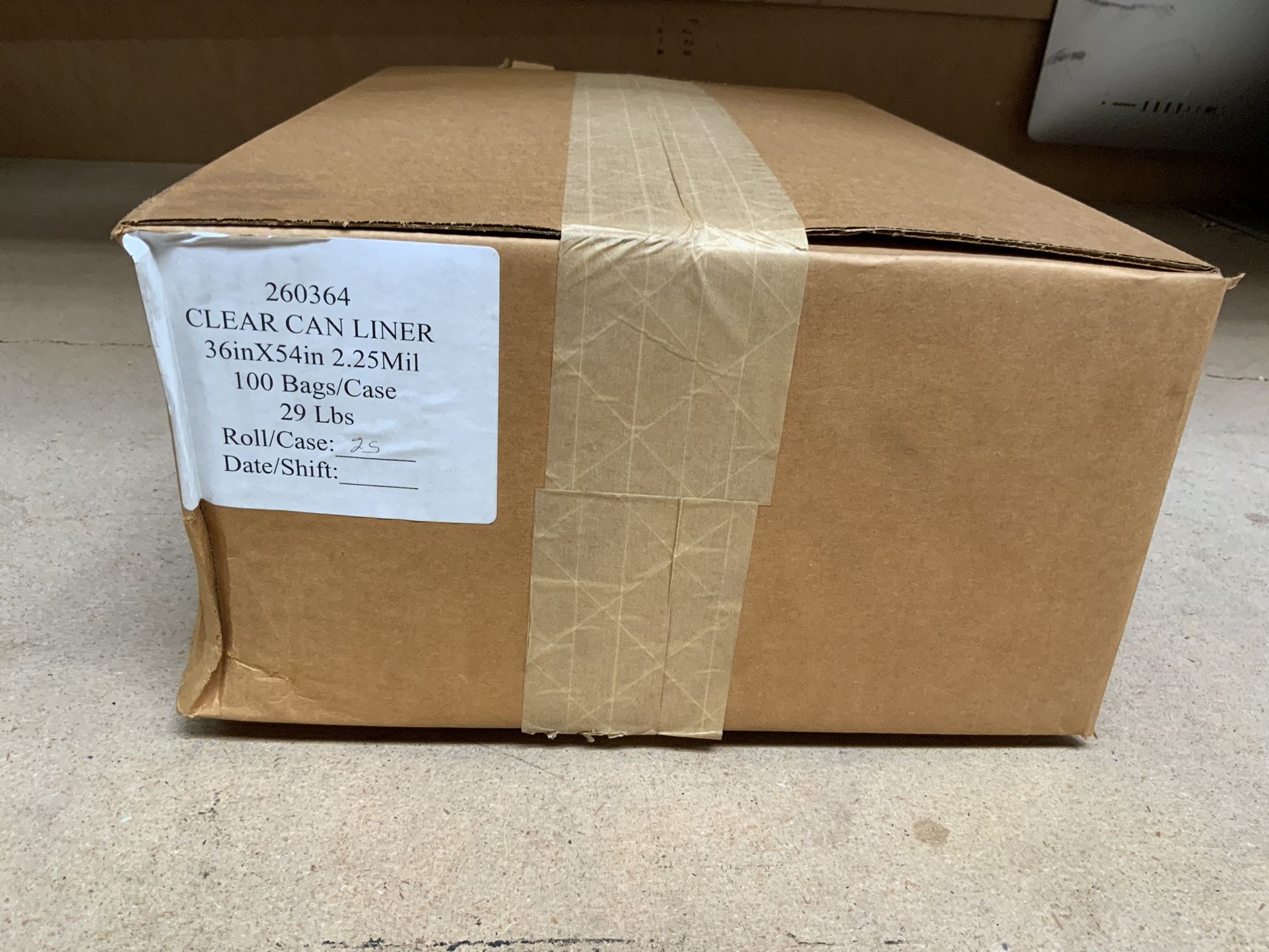 Clear Can Liner 36in x 54in 2.25Mil 100 Bags/case 260364