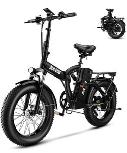 ✅BRAND NEW - 1000 Watt Folding Electric Bike Lightweight 20x4.0 Fat Tire, 20ah, 32mph, 50-80 Mile Range, Heavy Duty Rear Rack