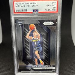 2018-19 Panini Prizm Michael Porter Jr. #32 Denver Nuggets PSA 10 (RC)