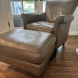 Comfy Leather And Ottoman