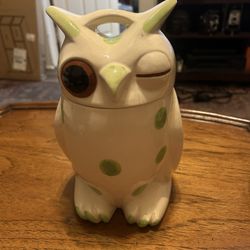 Wink Wink Nudge Nudge; Classic 1970s Winking Owl Cookie Jar w/Minor Vintage Wear: