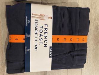 French Toast Boys school Pants 2 Pack Size 12 Dark Blue