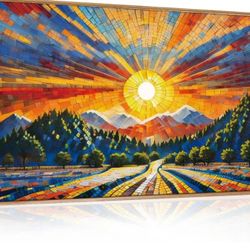 HOURIA Large Colorful Boho Mountain Framed Canvas Wall Art
40X20 