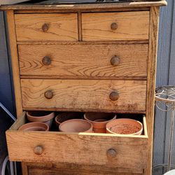 Antique old dresser used outdoors 