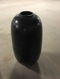 Black Bamboo Vase Hand Made Ceramic