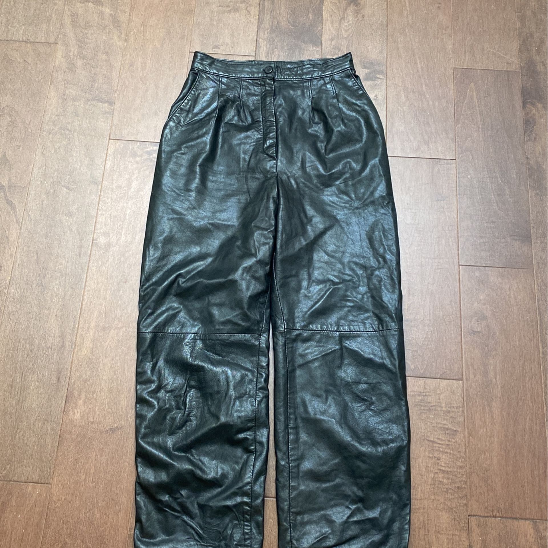 Vintage Lotis leather pants women size 3 or 4 black 80s high waist