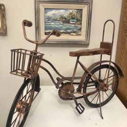 Vintage Handmade Brass Bicycle Model / H12” W19”