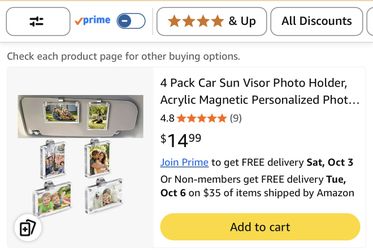 2 Pk Car Sun Visor Photo Holder
