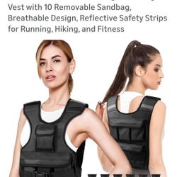 Adjustable Weighted Vest for Women,
Customizable 0-18 lbs Strength Training
Vest with 10 Removable Sandbag
Breathable Design, Reflective Safety Strips