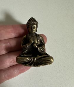 Solid Brass Seated Buddha Figure 