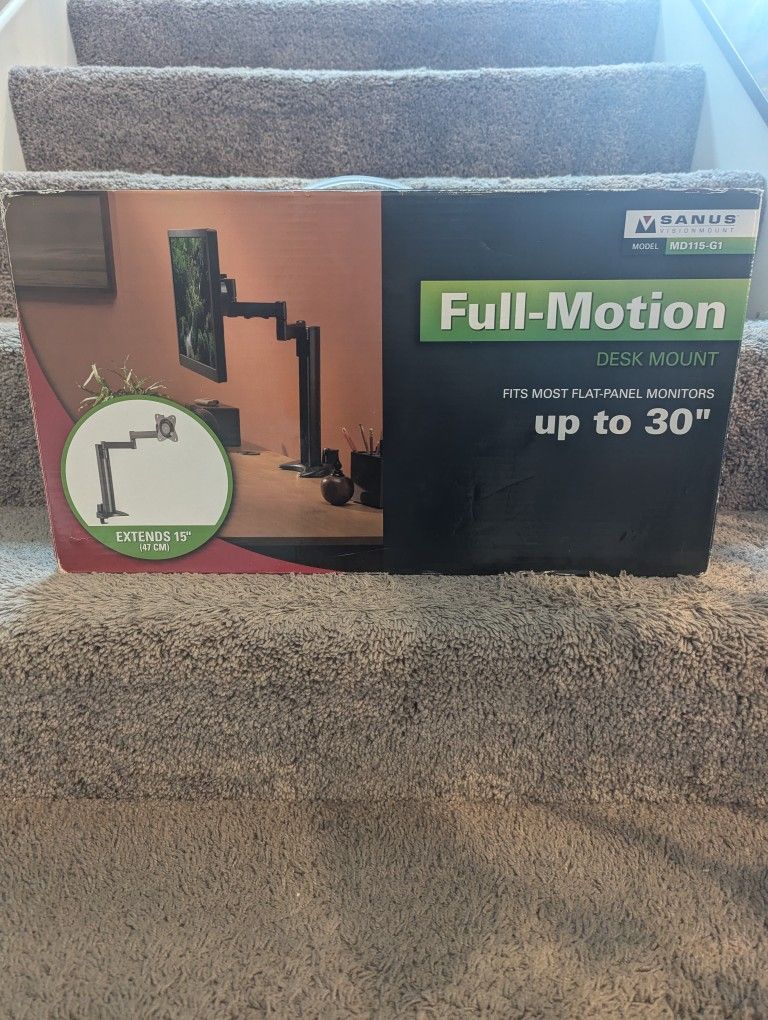 Full Motion Desk Mount For Monitors Up to 30 Inch