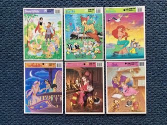 6 Vintage Walt Disney's Classic Golden frame-tray puzzle's