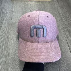 Travis Mathew Hat Flexfit L-XL Heather Pink Embroidered Logo Breathable Golf