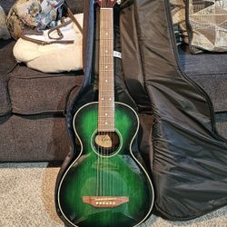 Crafter RF-40E Acoustic-Electric Parlor Guitar - Translucent Emerald Green Burst - Like New, Discontinued Model