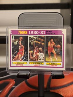 1980-81 76ers Team Leaders Basketball Card