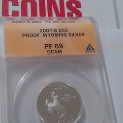 Wyoming Silver 2007s PF 69 DCAM ANACS