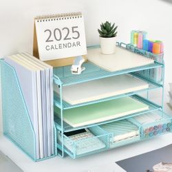 Teal Desk Organization Set