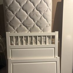 Twin Bed Frame and 12” Thick Mattress 