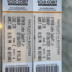Two Pageant of the Masters Tickets - Sunday July 6