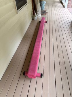 7.5ft Pink Velvet Gymnastics Low Balance Beam