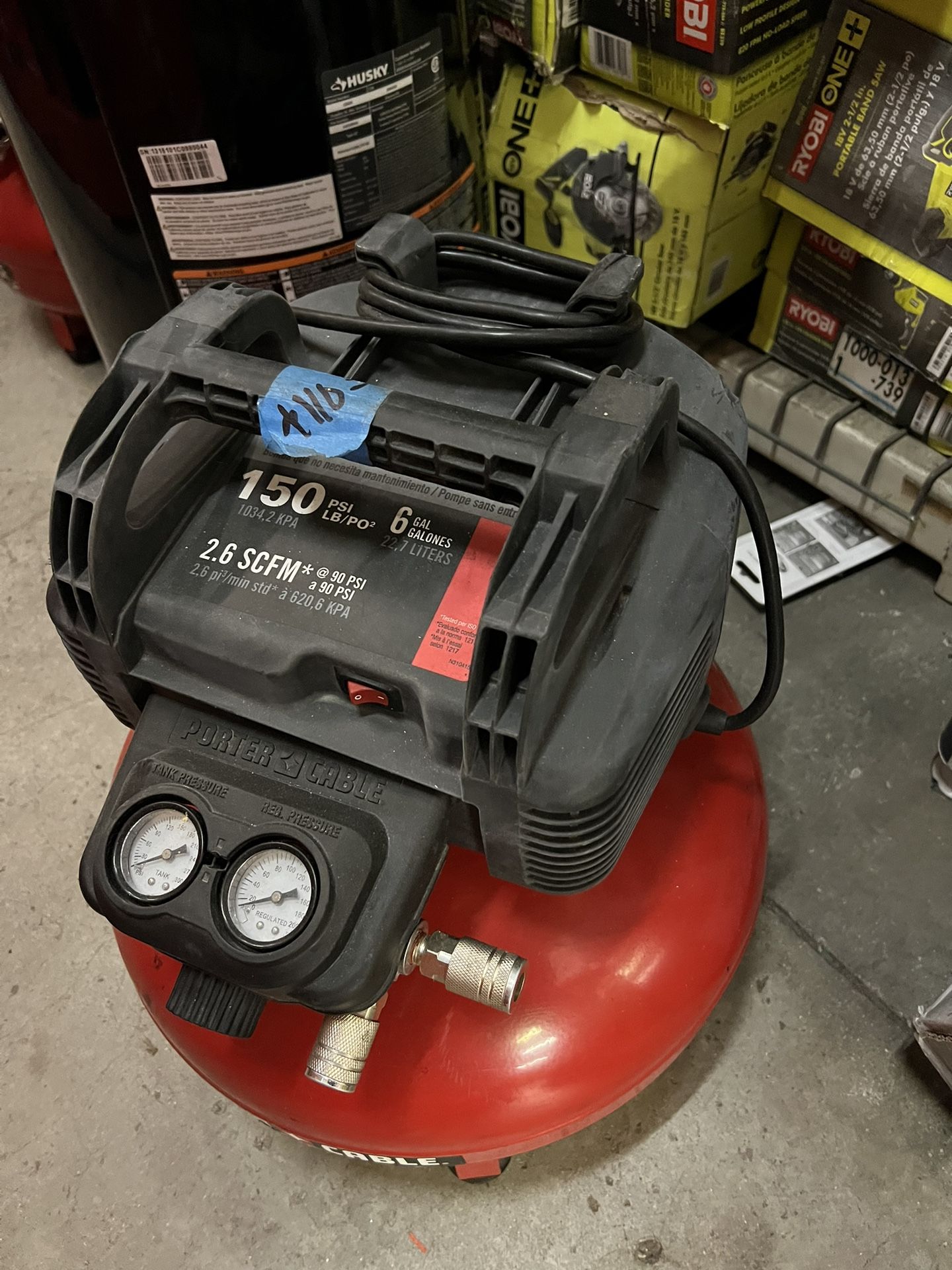 Porter Cable Air Compressor 6 Gallón $110