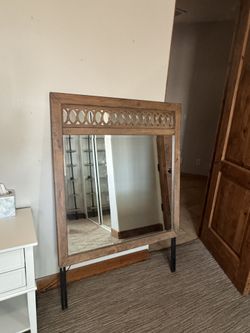 Large Wooden Mirror 