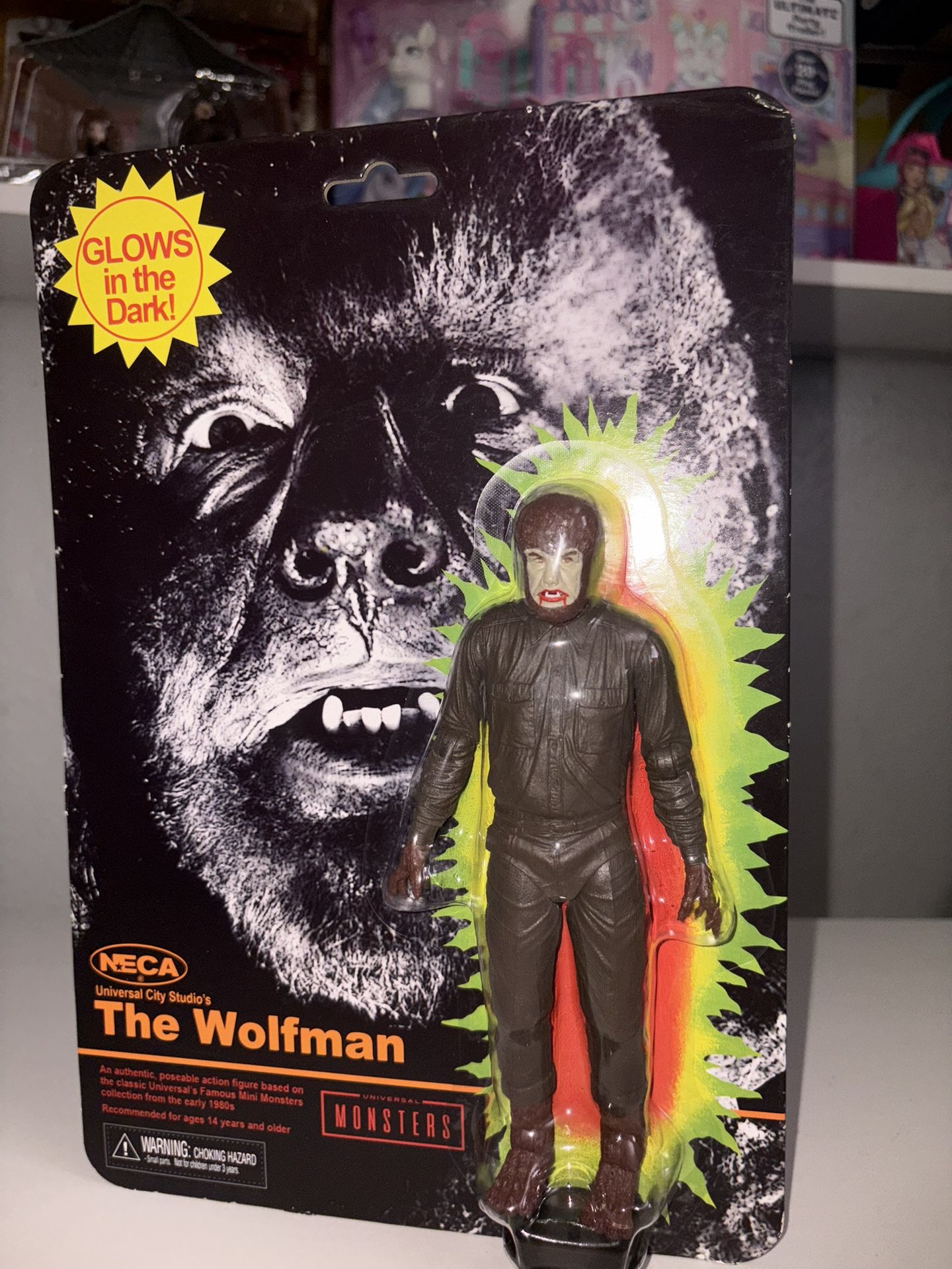 NECA Universal Monsters The Wolfman Retro Glow-in-the-Dark action figure