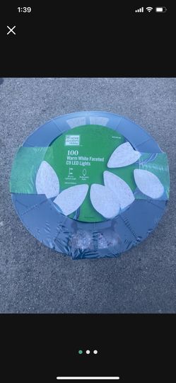 New Home Accents Christmas Holidays 100 Count Warm White Faceted C9 Led Lights 