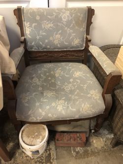 Antique chair, wood on the chair hand carved