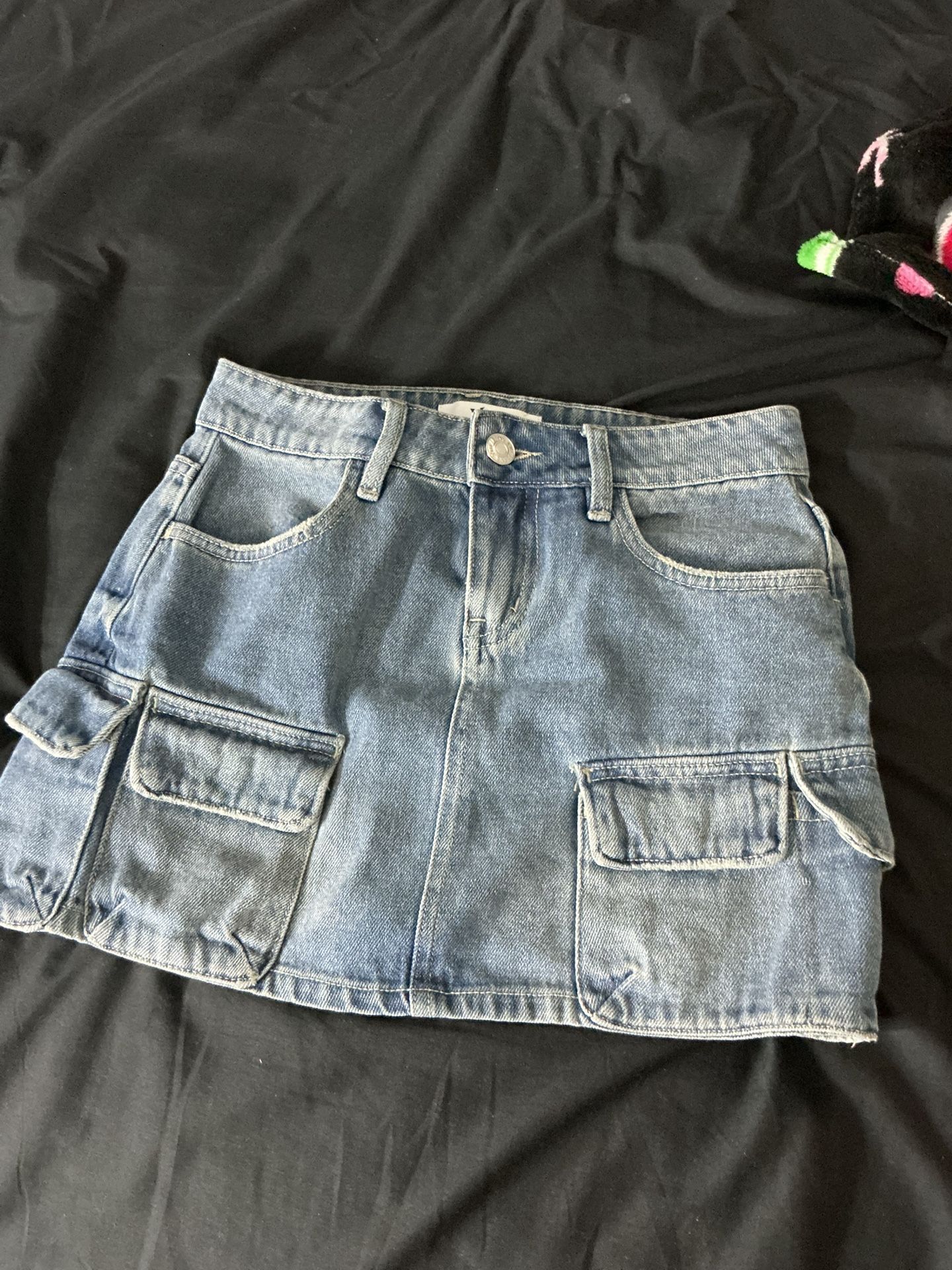 Denim Cargo Skirt