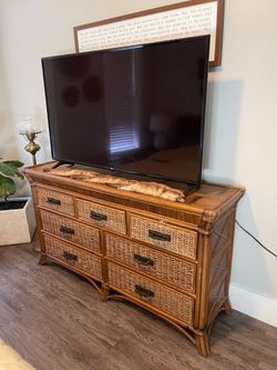 Rattan Wicker 7-Drawer Dresser