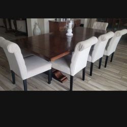 Beautiful Dining room for table pedestal bases 5 noble house chairs + 2  benches