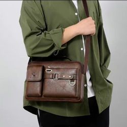 Men's PU Material Crossbody Bag Men's Business Crossbody Bag Portable Shoulder Bag Casual Bag Men's Bag Gift For Father /Anniversary