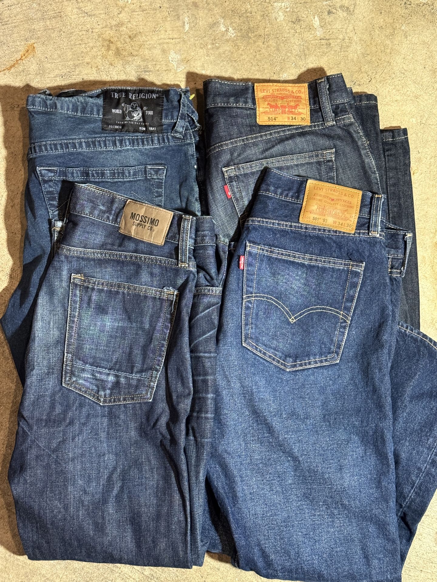 four jeans assorted sizes, with vintage 1993 levis lot