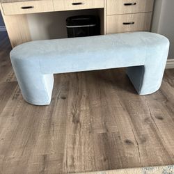 Blue Fabric Bench