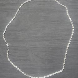 14k White Gold Rope Necklace 