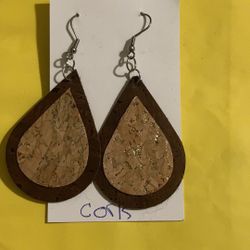 Handmade Cork Teardrop Earrings