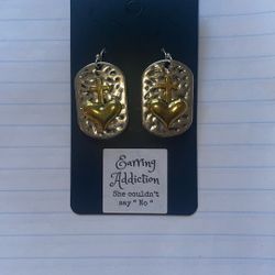 Sterling Silver Hearts And Cross Earrings 