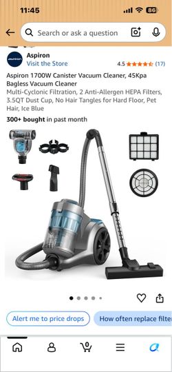 Aspiron Canister Vacuum-Blue-NEW