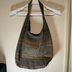 Robin Ruth 100% Canvas Large Hobo Shoulder Bag Purse Paris Bohemian