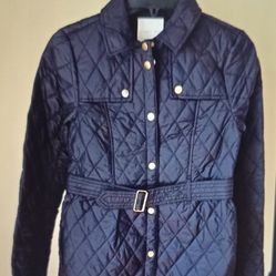 NEW Girls Size 14/16 Light Weight QUILTED Design Look Jacket with Belt
