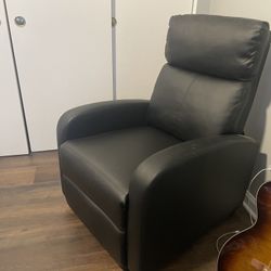 black leather recliner