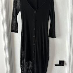 Express Brand Black color Sheer Lined Dress Medium