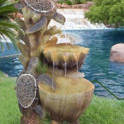 Design Toscano Turtle Cove Cascading Garden Fountain  