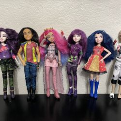 Disney Descendants Barbie Dolls Lot x6