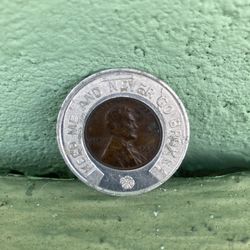 Used 1959 D Never Go Broke Penny Good Luck Token